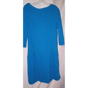 Boden Teal Electric Blue Ottoman Ribbed Dress Size 8